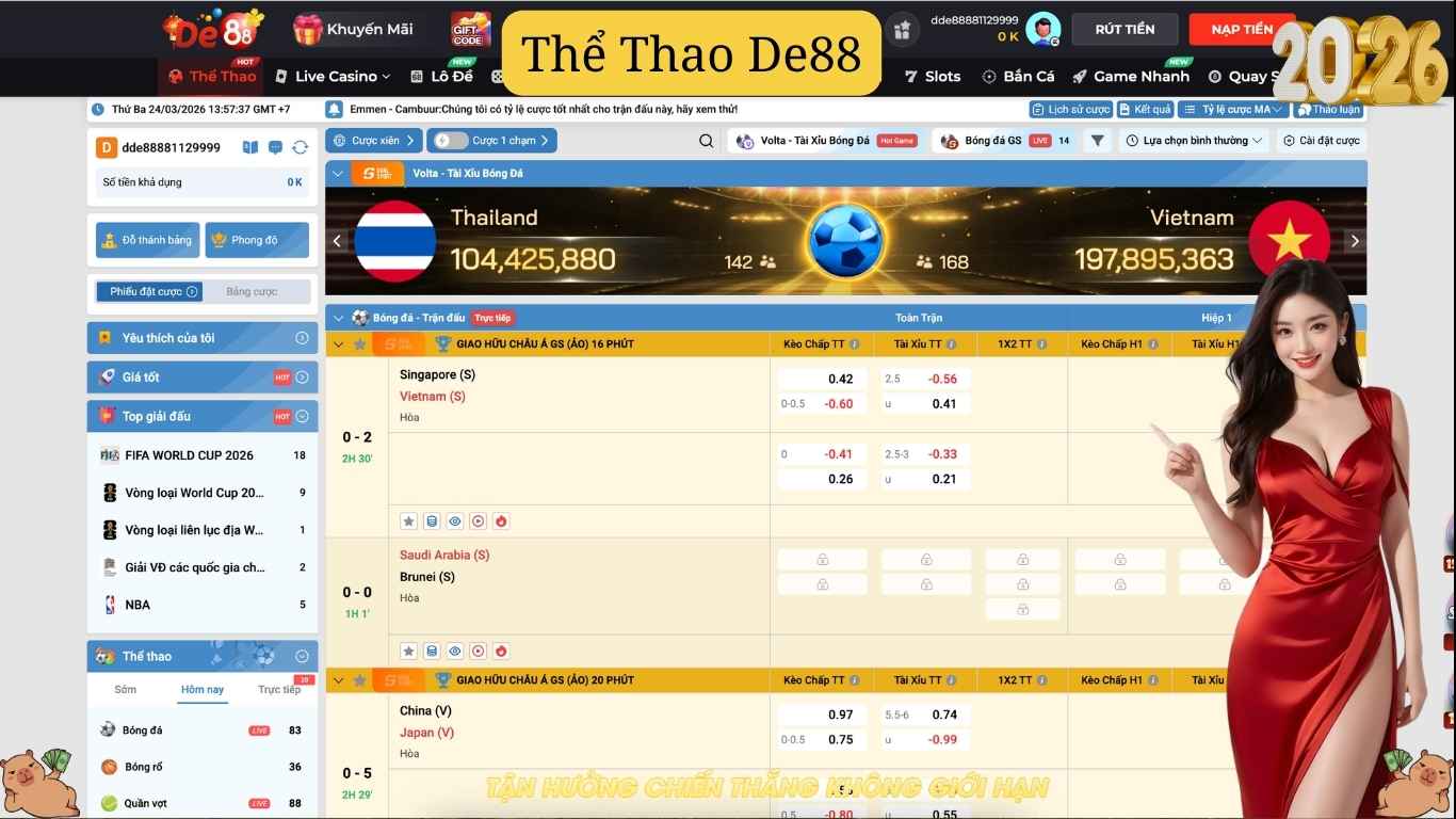 Các sảnh cá cược thể thao De88 phổ biến