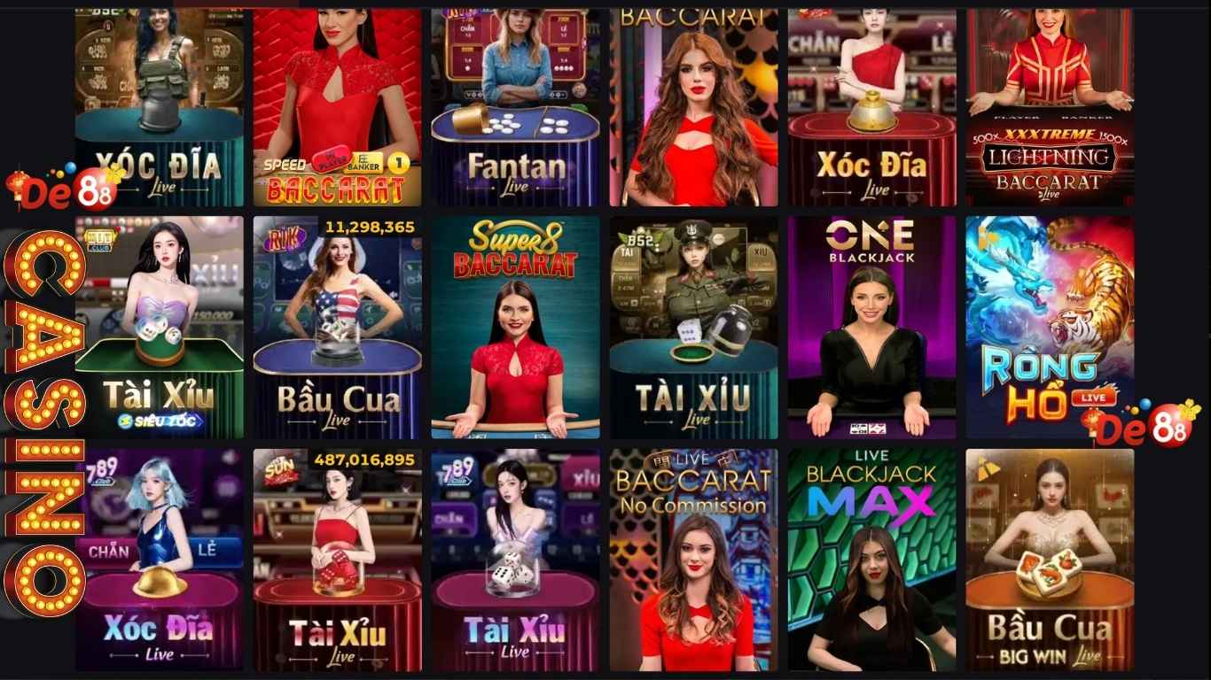 Các tựa game Live Casino De88 phổ biến