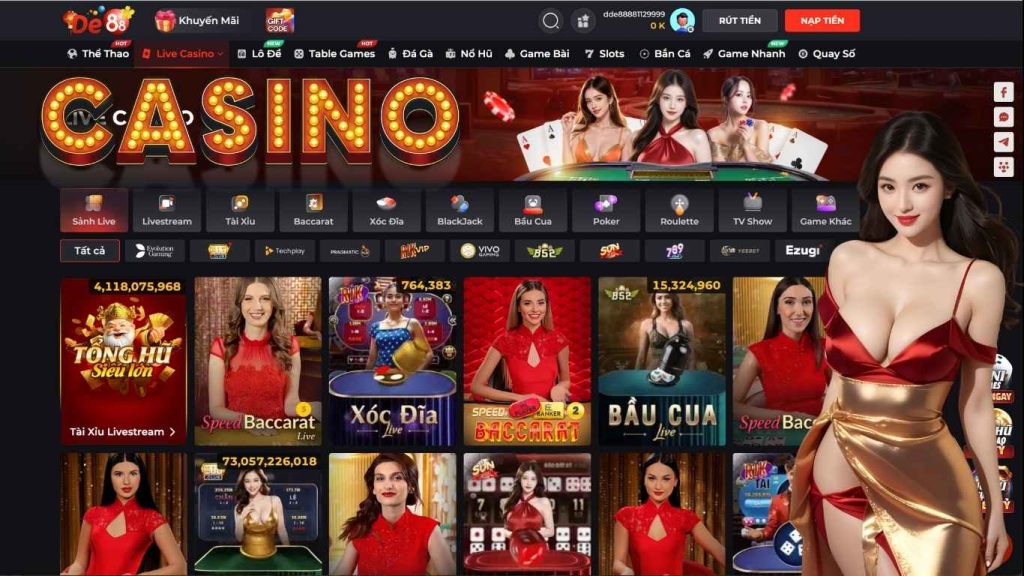 Giới thiệu sơ lược sảnh Live Casino De88